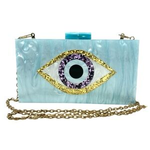 Evil Eye Acrylic Clutch Crossbody Bag Purse